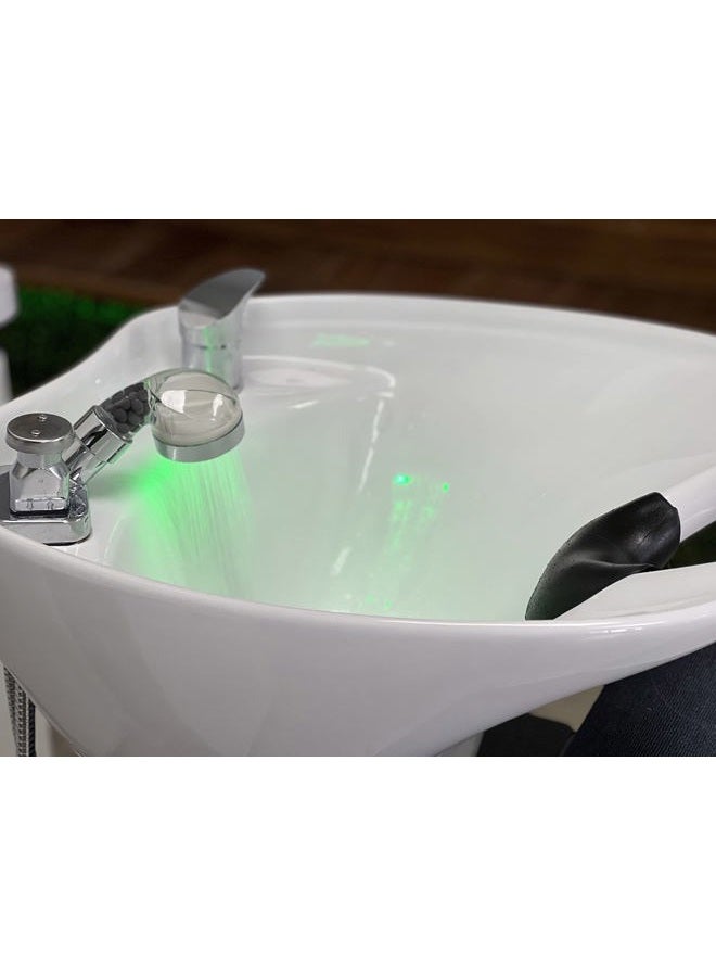 s socila Socila Professional Salon Led Shower Head Auto Color Changing with Aluminium Ring, for Shampoo Bowl, High Pressure, Water Filtering by Stones - Image 4