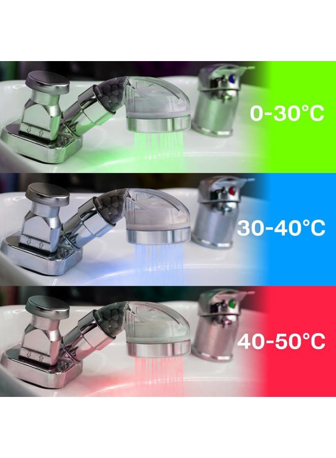 s socila Socila Professional Salon Led Shower Head Auto Color Changing with Aluminium Ring, for Shampoo Bowl, High Pressure, Water Filtering by Stones - Image 2