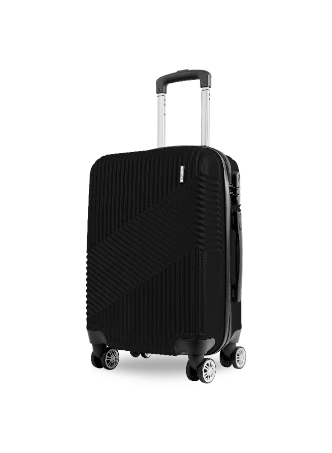 ريفلكشين حقيبة سفر بعجلات صامتة مقاس  بوصة من مادة  معتمدة من شركات الطيران، خفيفة الوزن، سوداء