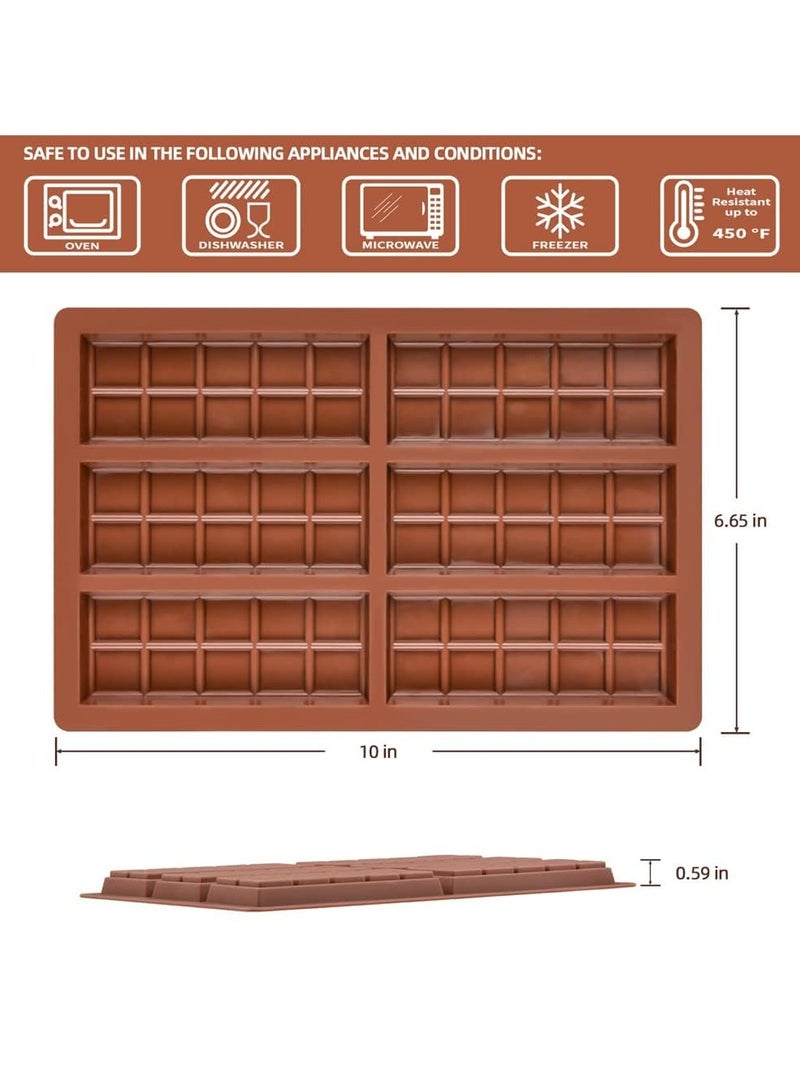 RTYY قوالب الشوكولاتة، قوالب حلوى الشوكولاتة المستطيلة، قوالب الخبز المصنوعة من السيليكون، قوالب الشمع الذائب، عبوة من قطعتين - Image 2