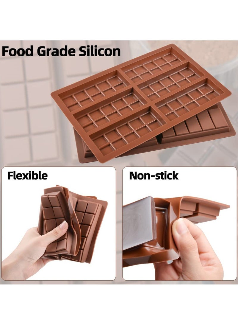 RTYY قوالب الشوكولاتة، قوالب حلوى الشوكولاتة المستطيلة، قوالب الخبز المصنوعة من السيليكون، قوالب الشمع الذائب، عبوة من قطعتين - Image 3