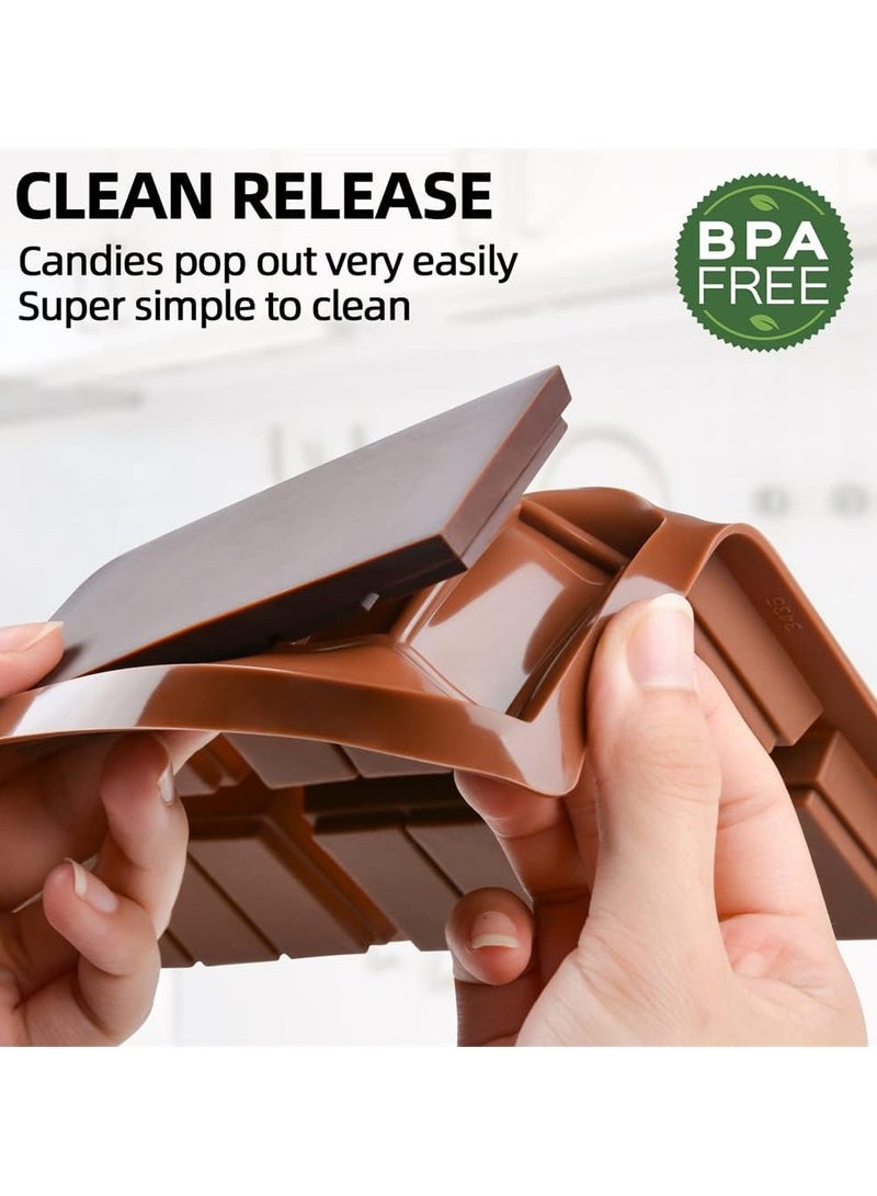 RTYY قوالب الشوكولاتة، قوالب حلوى الشوكولاتة المستطيلة، قوالب الخبز المصنوعة من السيليكون، قوالب الشمع الذائب، عبوة من قطعتين - Image 4