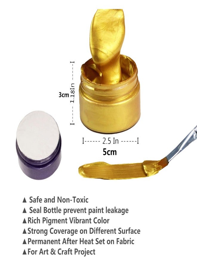 JAJADO Shimmer Metallic Acrylic Paint Metallic Chalk Paste 1.7oz/50ml Gold, Ideal for Wood/T-Shirts/Glass/Stone, DIY Crafts Projects Glitter Pearlescent Golden Pigment Suitable for Beginners Artists - Image 4