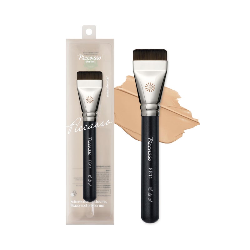 Piccasso Brush FB11 Spatula Brush â€“ Professional Foundation Brush for Liquid Makeup, Flat and Soft Bristles for Seamless Application, Ideal for Liquid Foundation and Cream Face Makeup, Korean Product - Image 1