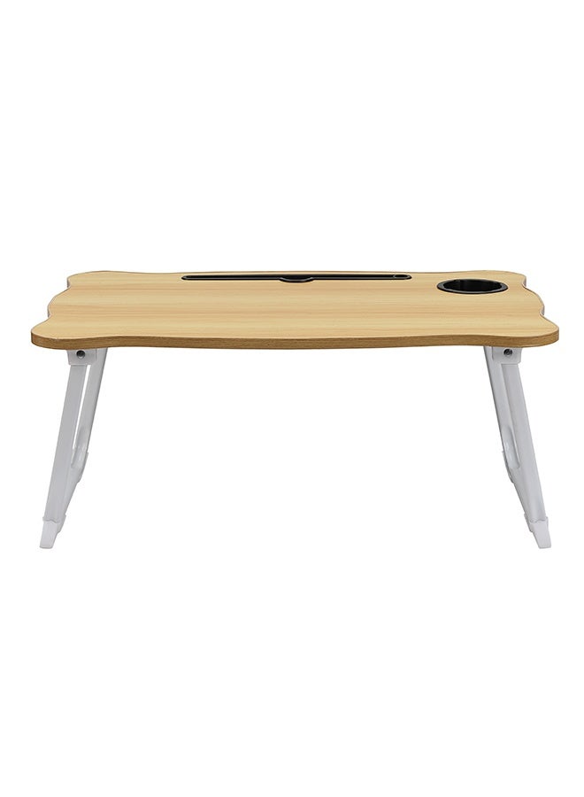 LAWAZIM Folding Table With Drawer - Brown Color - Laptop Bed Tray Desk with Flat Surface, Device Slot, Cup Holder, and Storage Drawer - for Bed, Sofa, Floor, Studying, Eating, Reading, and Writing - Image 4