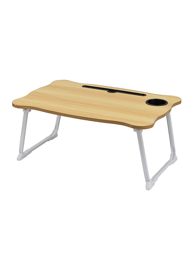 LAWAZIM Folding Table With Drawer - Brown Color - Laptop Bed Tray Desk with Flat Surface, Device Slot, Cup Holder, and Storage Drawer - for Bed, Sofa, Floor, Studying, Eating, Reading, and Writing - Image 5