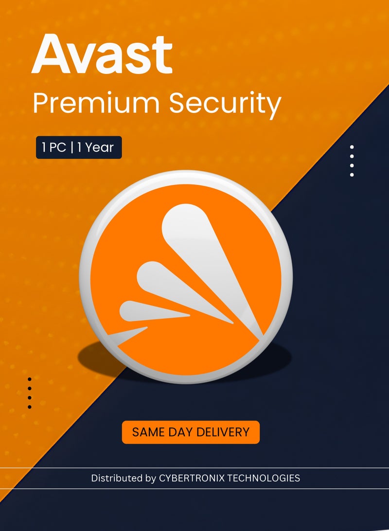 Avast أفاست بريميوم سيكيوريتي | 1 جهاز كمبيوتر لمدة 1 سنة | ترخيص رقمي | توصيل في نفس اليوم