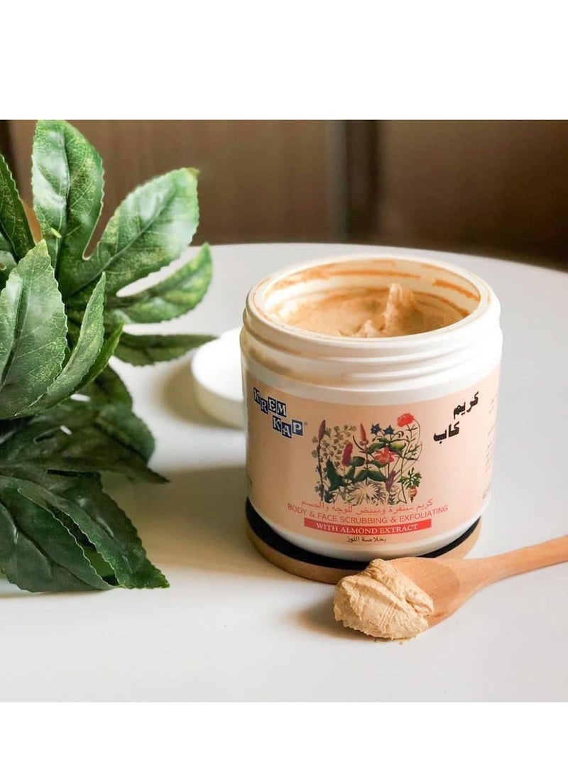 KREM KAP Body & Face Scrubbing & Exfoliating, With Almond Extracts, For All Skin Types, Remove Dead Skin, Increase Skin Smoothness, 500 ml - Image 2