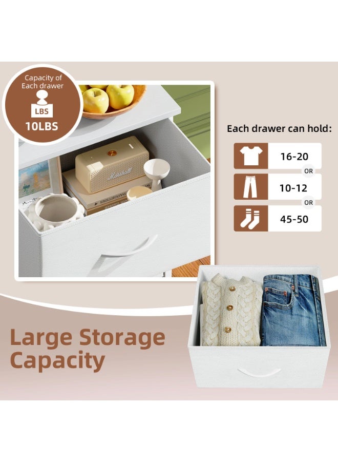 ACPLAY Tall 5-Drawer Fabric Dresser – Space-Saving Storage Tower with Wood Top & Sturdy Steel Frame – Lightweight Organizer for Bedroom, Closet, Hallway or Entryway - Image 5