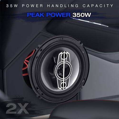 Suacopzar 6" 4-Way Dome Tweeters Coaxial Car Speakers, 350 Watts Car Audio Speakers with PEI Dome Tweeters, 4 Ohm Vehicle Coaxial Speaker for Universal Car Stereo Speaker Replacement (Pair) - Image 4