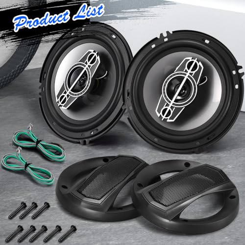 Suacopzar 6" 4-Way Dome Tweeters Coaxial Car Speakers, 350 Watts Car Audio Speakers with PEI Dome Tweeters, 4 Ohm Vehicle Coaxial Speaker for Universal Car Stereo Speaker Replacement (Pair) - Image 2