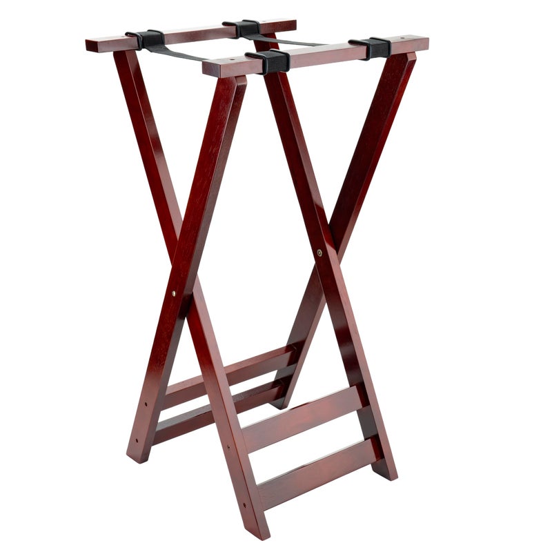 GET TSW103 315 Tall Folding Mahogany Wood Tray Stand Qty1