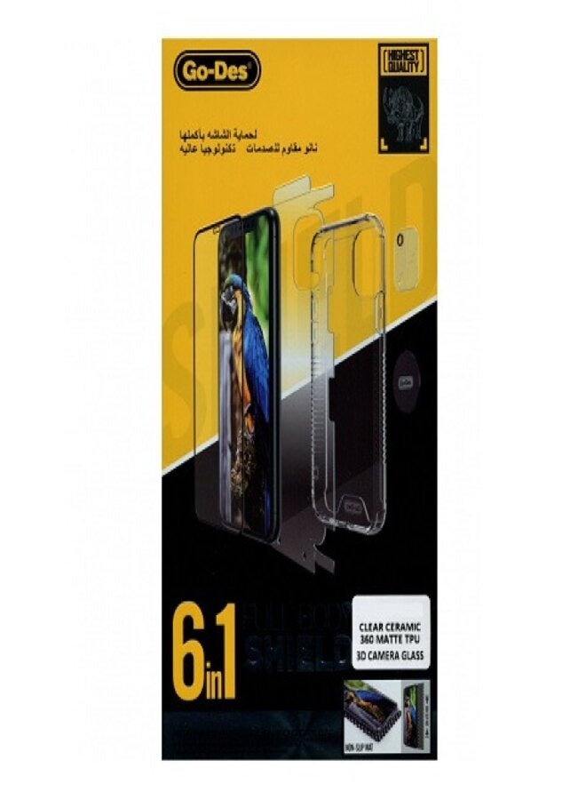 جو-ديز .درع كامل للجسم 6 في 1 لهاتف آيفون 12 برو ماكس أسود - Image 1