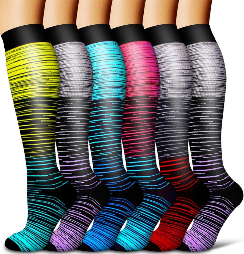 COOLOVER Copper Compression Socks for Women and Men(6 Pairs)-Best Support for Running, Athletic, Nursing, Travel - Image 1