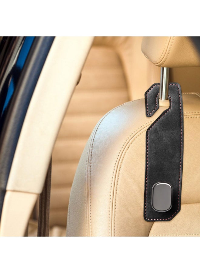 Chabeia 2pcs Black,Single Hook ,Leather Car Back Seat Organizer Hooks, Headrest Hooks ,Car Hand Bag Hooks, Toy Organizer Hooks,Car Seat Back Storage Hook, Car Purse Hook, Car Seat Hooks for Headrest  - Image 2
