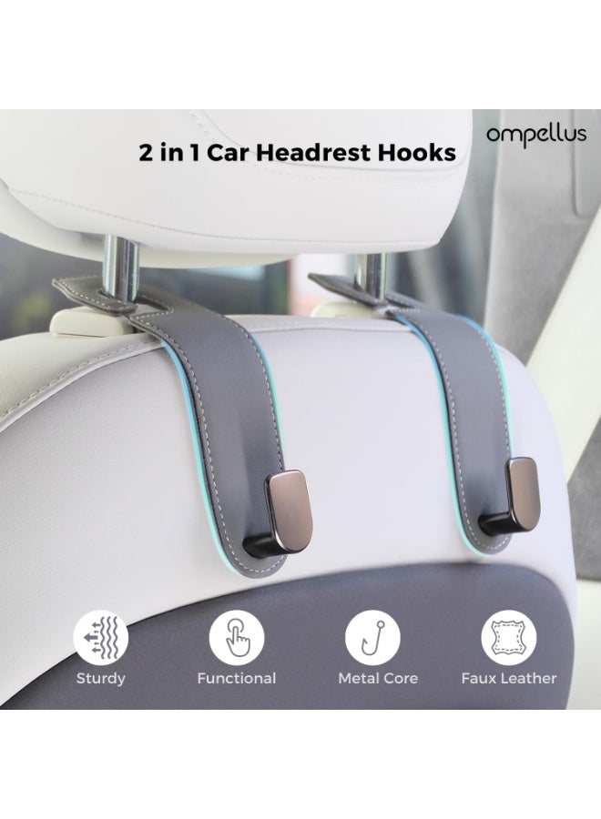 Chabeia 2pcs Black,Single Hook ,Leather Car Back Seat Organizer Hooks, Headrest Hooks ,Car Hand Bag Hooks, Toy Organizer Hooks,Car Seat Back Storage Hook, Car Purse Hook, Car Seat Hooks for Headrest  - Image 5