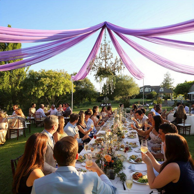 294.5Ft Purple Tulle Roll For Wedding Arch Stair Aisle Decoration - Image 5