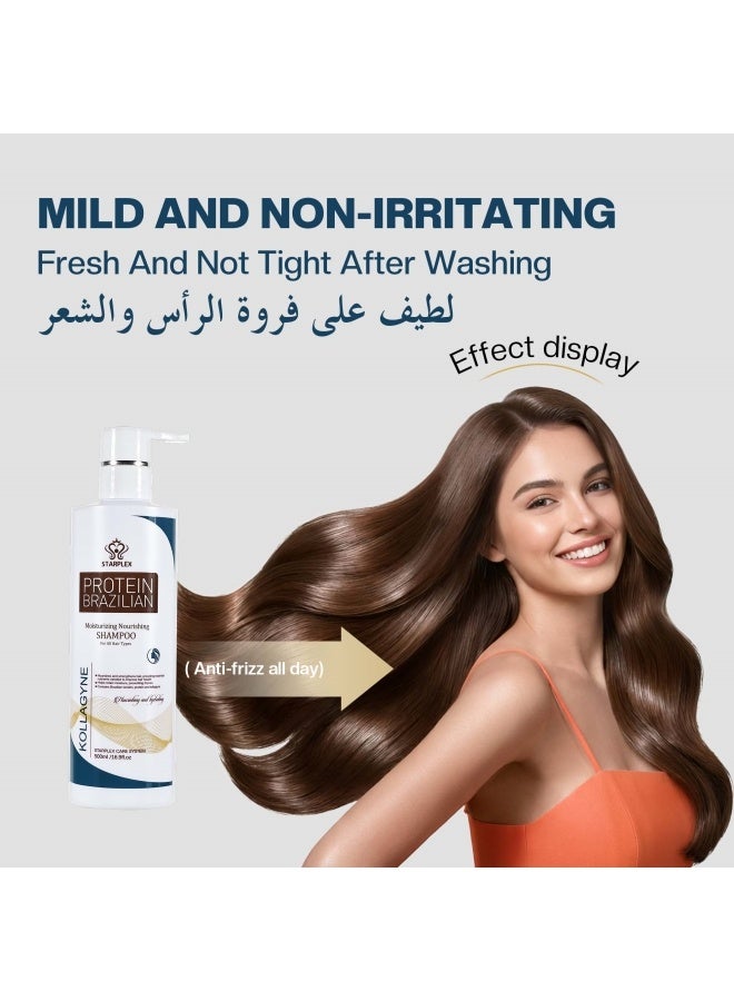 STARPLEX Collagen Strengthening & Volumizing Brazilian Protein Shampoo for Women 500ml | Kollagyn Complex for Stronger & Fuller Hair | Salon Professional All Hair Types - Image 1