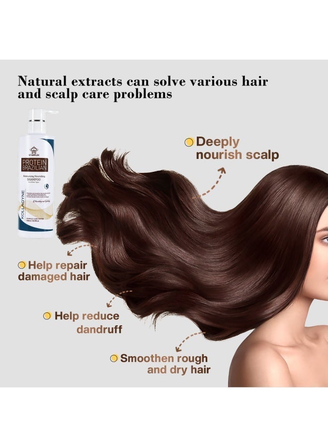 STARPLEX Collagen Strengthening & Volumizing Brazilian Protein Shampoo for Women 500ml | Kollagyn Complex for Stronger & Fuller Hair | Salon Professional All Hair Types - Image 3