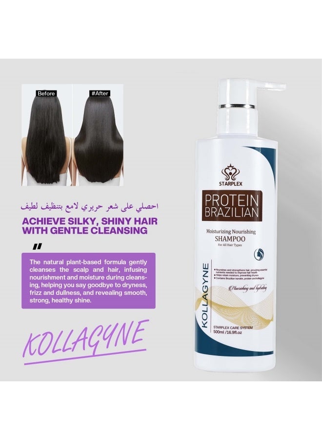 STARPLEX Collagen Strengthening & Volumizing Brazilian Protein Shampoo for Women 500ml | Kollagyn Complex for Stronger & Fuller Hair | Salon Professional All Hair Types - Image 2