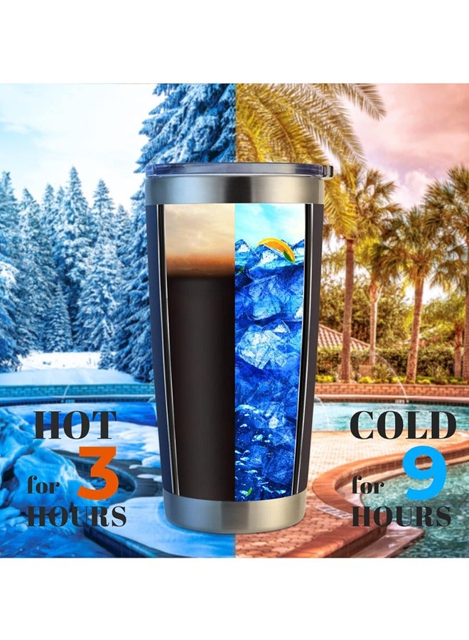20oz Tumbler Bulk Stainless Steel Vacuum Insulated Tumblers with Lid Double Wall Travel Mug Durable Powder Coated Coffee Cup, Suitable for Ice Drinks and Hot Beverage (Dark blue， 1pack)  - Image 3