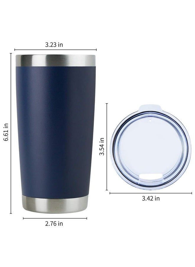 20oz Tumbler Bulk Stainless Steel Vacuum Insulated Tumblers with Lid Double Wall Travel Mug Durable Powder Coated Coffee Cup, Suitable for Ice Drinks and Hot Beverage (Dark blue， 1pack)  - Image 5