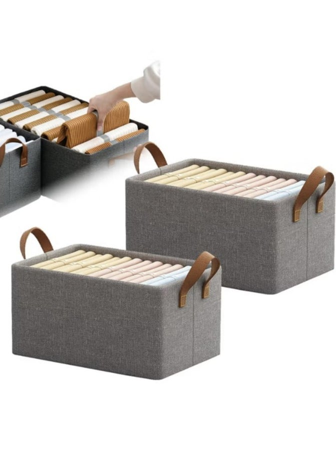 6PCS Large Foldable Closet Storage Organizer Clothes Storage and Organization Box Closet Storage Box with Carrying Handles Thickened Steel Frame Toy Organizer Box for Clothes Wardrobe Home Bedroom