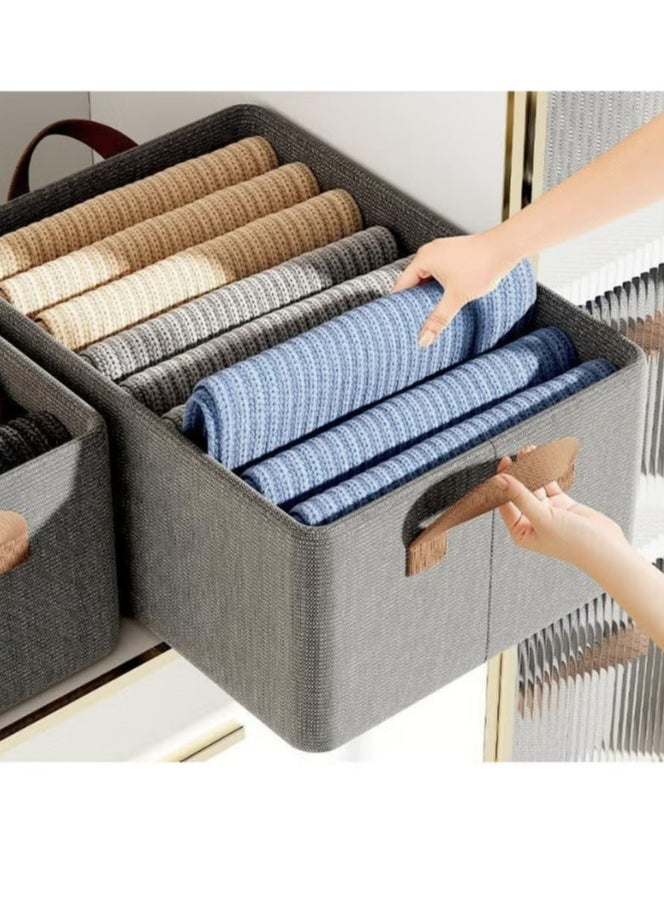 6PCS Large Foldable Closet Storage Organizer Clothes Storage and Organization Box Closet Storage Box with Carrying Handles Thickened Steel Frame Toy Organizer Box for Clothes Wardrobe Home Bedroom