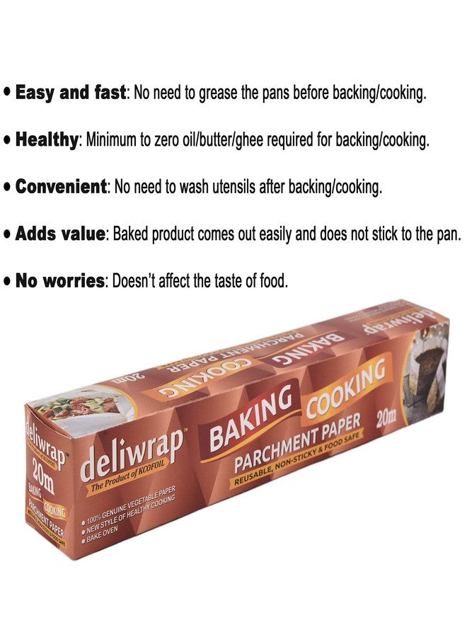 Kcofoil Deliwrap| Baking and Cooking| Oil Proof|Parchment Paper|Butter Paper Roll - 10m,Pack of 10, - Image 3