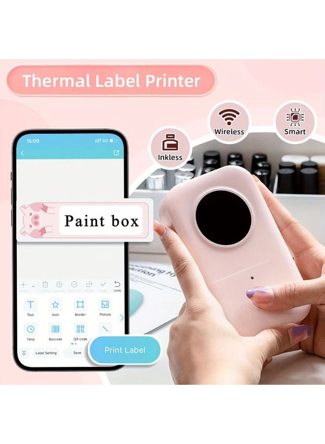 Pink D30 Mini Label Maker Portable Wireless Rechargeable With Multiple Templates - Image 5
