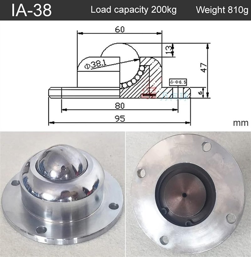 Heavy Duty Precision Universal Ball Bearing Casters Wheel 25mm Round 3 Holes Transmission System Furniture Wheel Color Ia 25 - Image 5