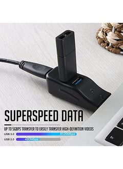 في كوم موزع بيانات USB صغير محمول رفيع مزود بـ 4 منافذ USB 3.0 وموزع عالي السرعة لجهاز Imac Surface Pro وسطح المكتب والكمبيوتر المحمول وعصي USB ومحرك أقراص محمول وسماعة رأس ولوحة مفاتيح وماوس  - Image 3