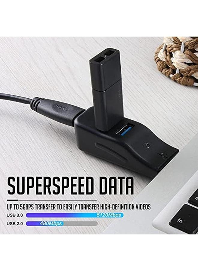 في كوم - موزع بيانات USB صغير محمول رفيع مزود بـ 4 منافذ USB 3.0 وموزع عالي السرعة لجهاز Imac Surface Pro وسطح المكتب والكمبيوتر المحمول وعصي USB ومحرك أقراص محمول وسماعة رأس ولوحة مفاتيح وماوس - Image 1