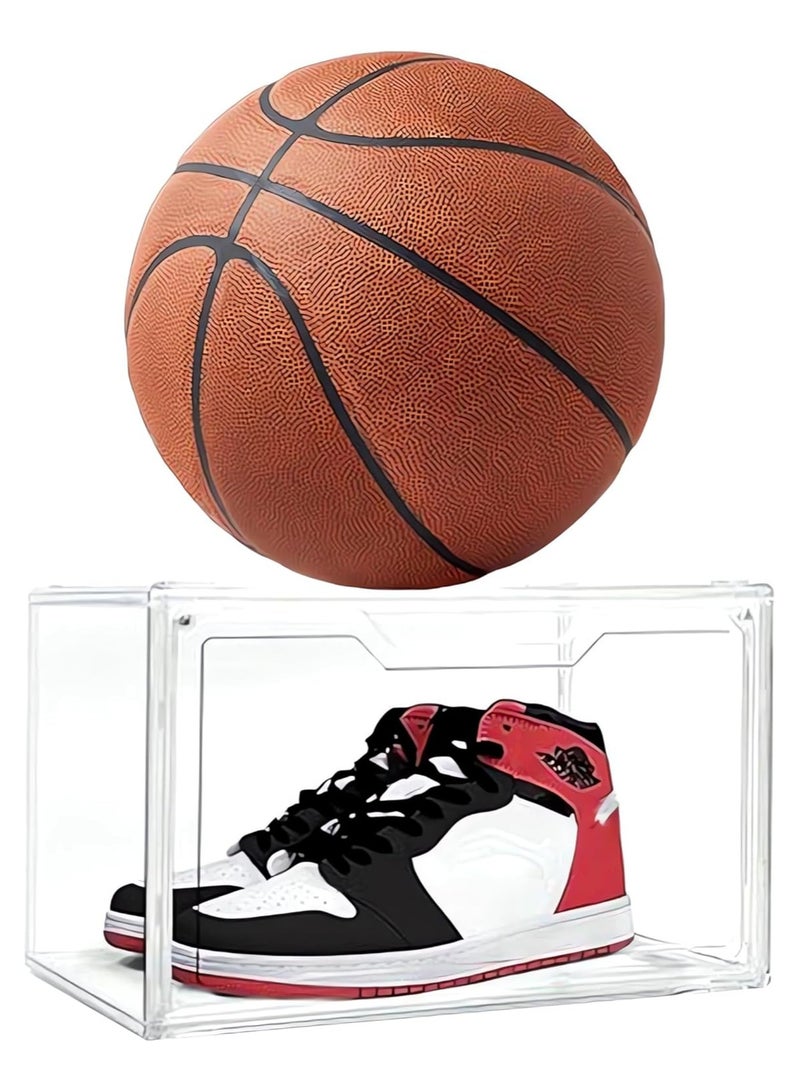 TOMSHOO صندوق أحذية قابل للطي مع باب شفاف للمدخل، صندوق تخزين قابل للطي، منظم خزانة أحذية بلاستيكية، حاوية أحذية قائمة بذاتها مقاومة للغبار (شفاف، قطعة واحدة) - Image 1