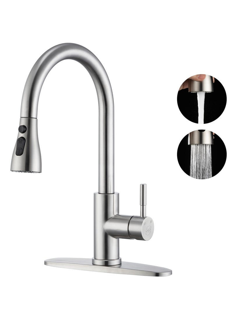 ASIV Kitchen Faucets with Pull down Sprayer Single Handle Kitchen Faucet 360° Stainless Kitchen Sprayer with 2 Spraying Modes  - Image 1