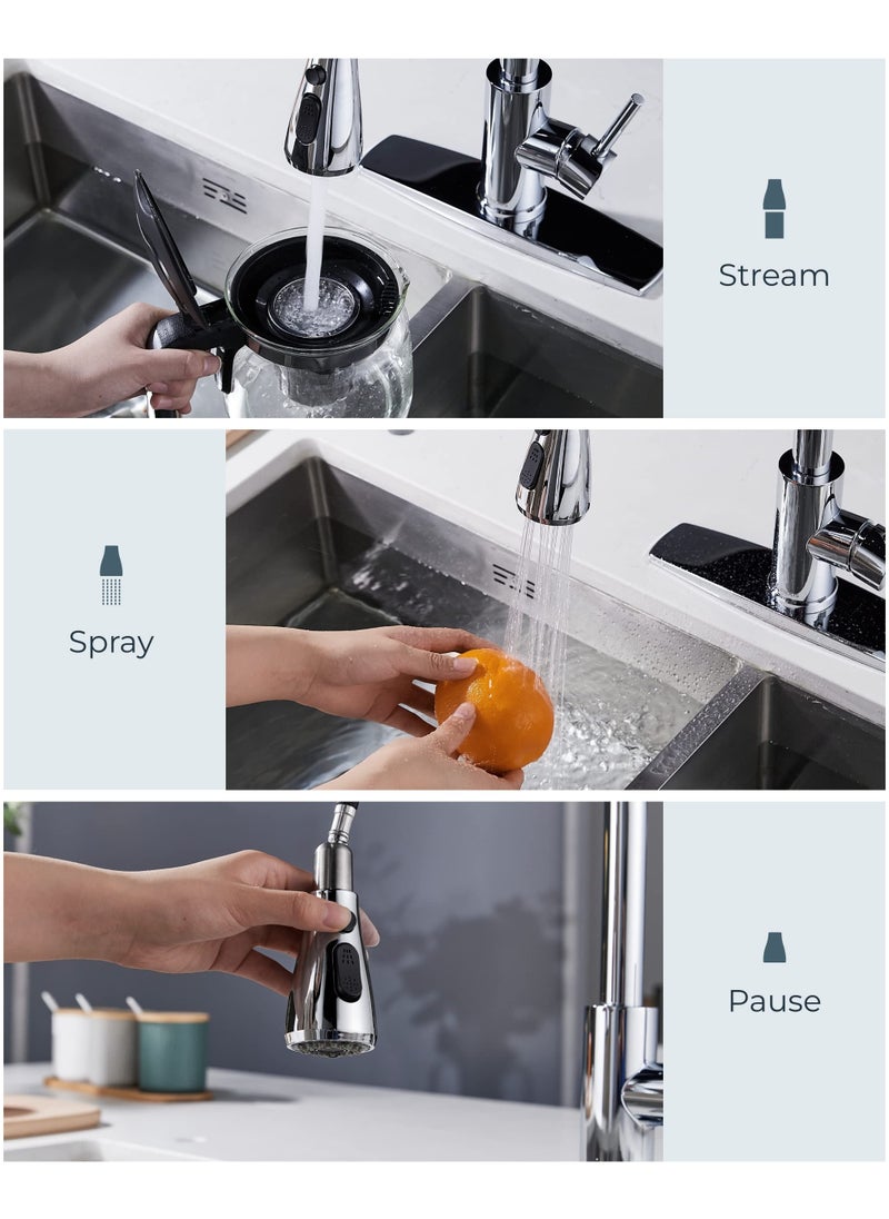 ASIV Kitchen Faucets with Pull down Sprayer Single Handle Kitchen Faucet 360° Stainless Kitchen Sprayer with 2 Spraying Modes  - Image 4