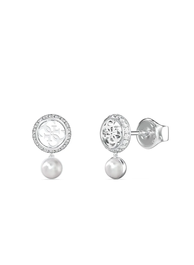 GUESS Tiny Pearly Logo Earrings