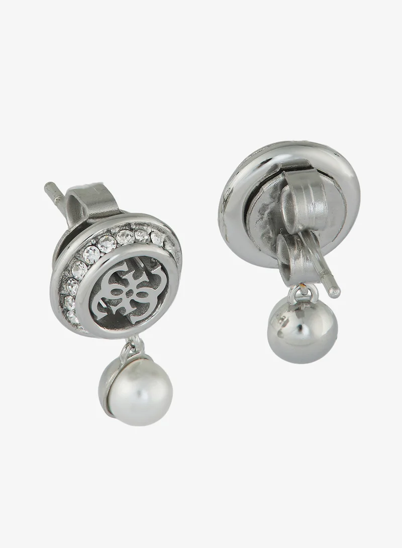 GUESS Tiny Pearly Logo Earrings