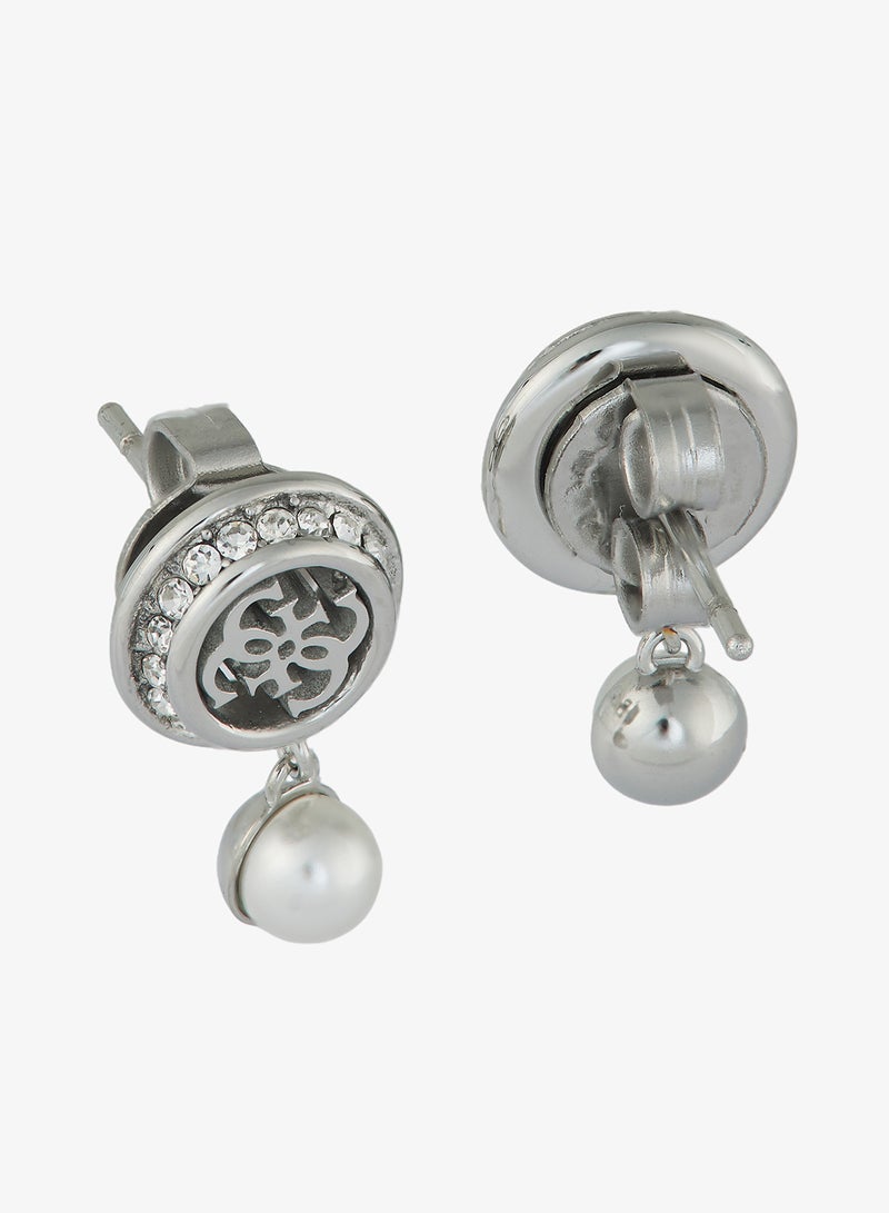 GUESS Tiny Pearly Logo Earrings - Image 2