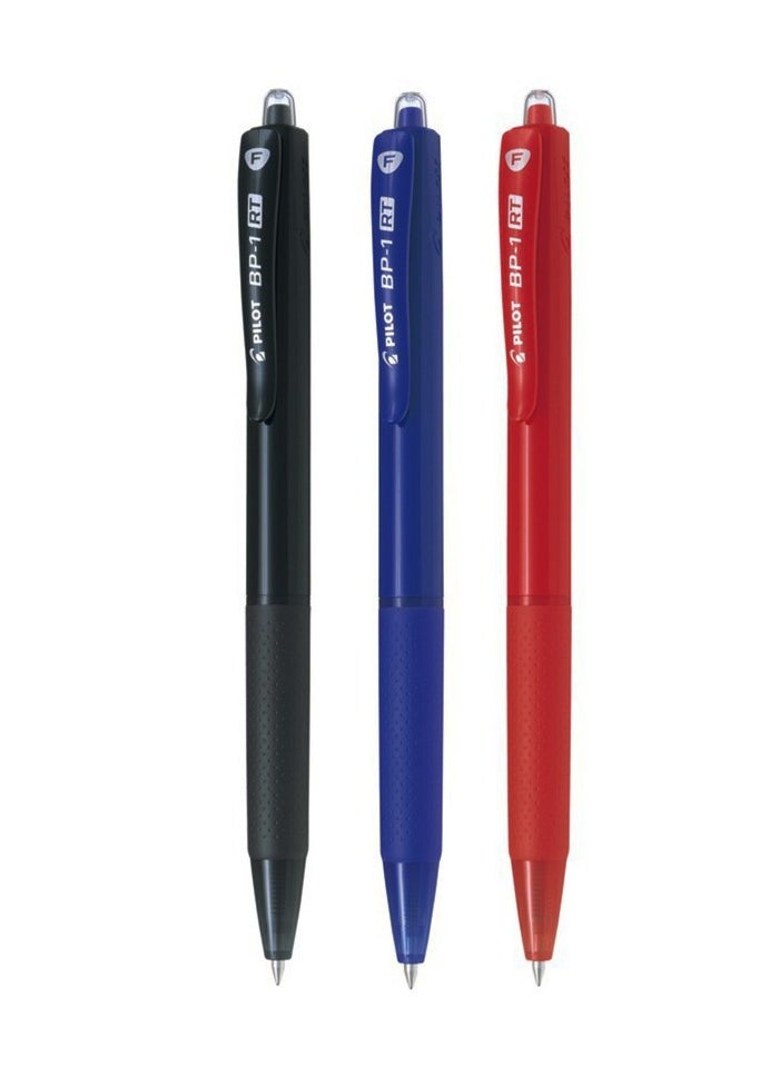 PILOT Set of 3 Pilot Ballpoint Pens Fine tip - Blue - Black & Red  - Image 1