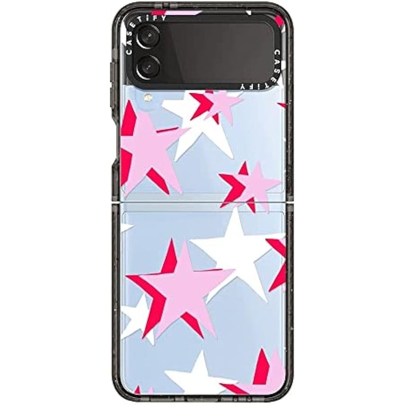 Casetify Impact Case for Galaxy Z Flip 4 - Triple Stars - Clear Black - Image 2