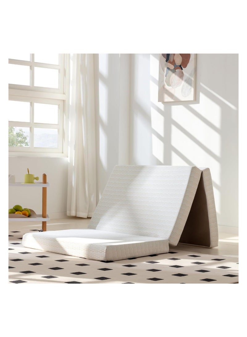 Comfy مرتبة محمولة مريحة من الساتان الأبيض مقاس 180 × 90 × 10 سم للاستخدام اليومي مصنوعة من الإسفنج الناعم - Image 5