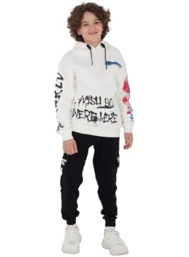 Boys' Melton set with WORLD print. Practical and comfortable design for sports and outdoor activities. Durable and high-quality material. Code 201 - Image 1