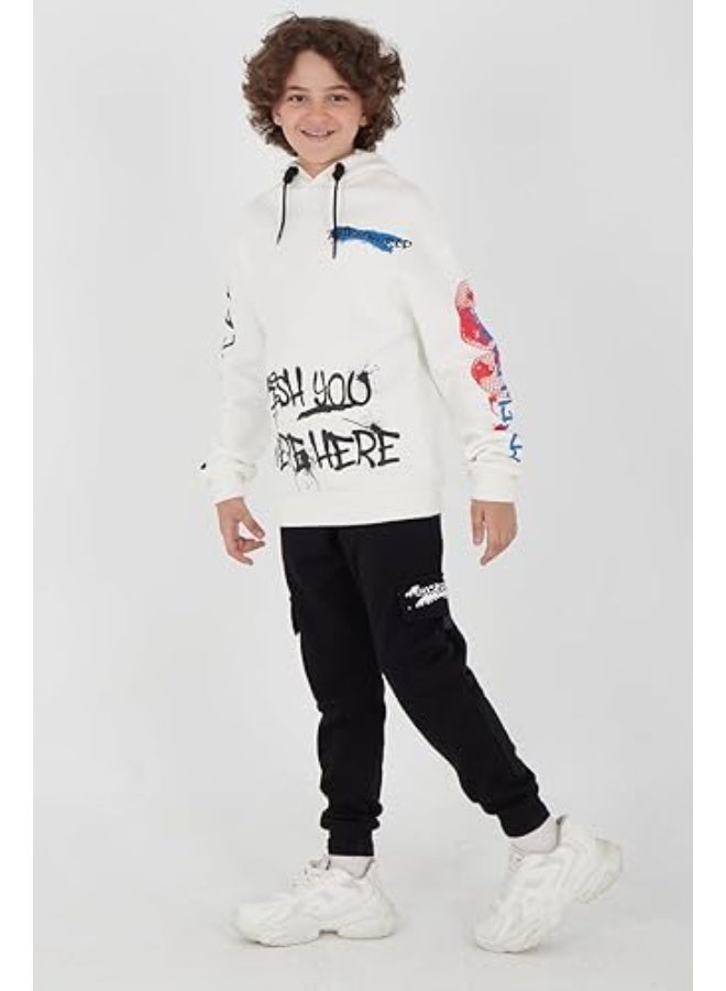 Boys' Melton set with WORLD print. Practical and comfortable design for sports and outdoor activities. Durable and high-quality material. Code 201 - Image 4