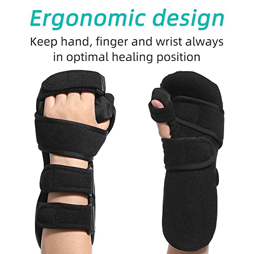 Fanwer Stroke Resting Hand Splint - Night Immobilizer Wrist Finger Brace for Flexion Contractures, Functional 5 Finger Stabilizer Wrap - for Muscle Atrophy Rehab, Arthritis, Tendonitis (Left, Large) - Image 3