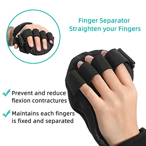 Fanwer Stroke Resting Hand Splint - Night Immobilizer Wrist Finger Brace for Flexion Contractures, Functional 5 Finger Stabilizer Wrap - for Muscle Atrophy Rehab, Arthritis, Tendonitis (Left, Large) - Image 4