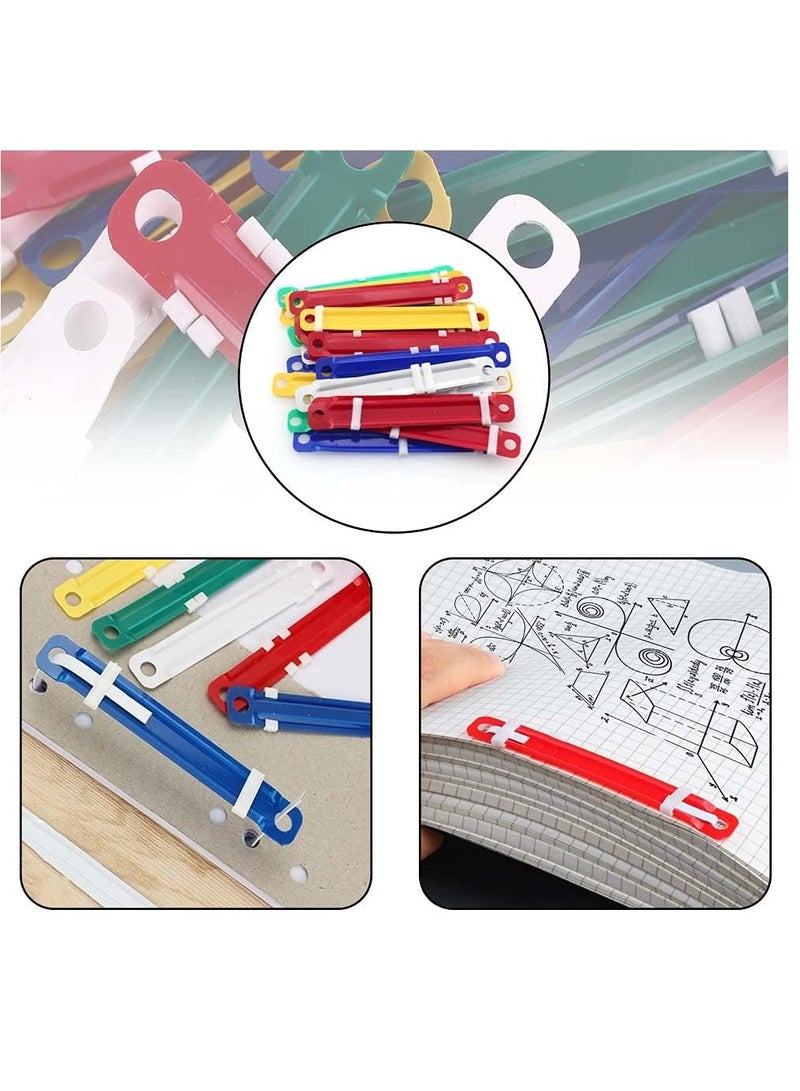 Colorful Double Hole Binding Clips 45 Pcs Durable Plastic Fasteners for Document Filing and Organization - Image 5