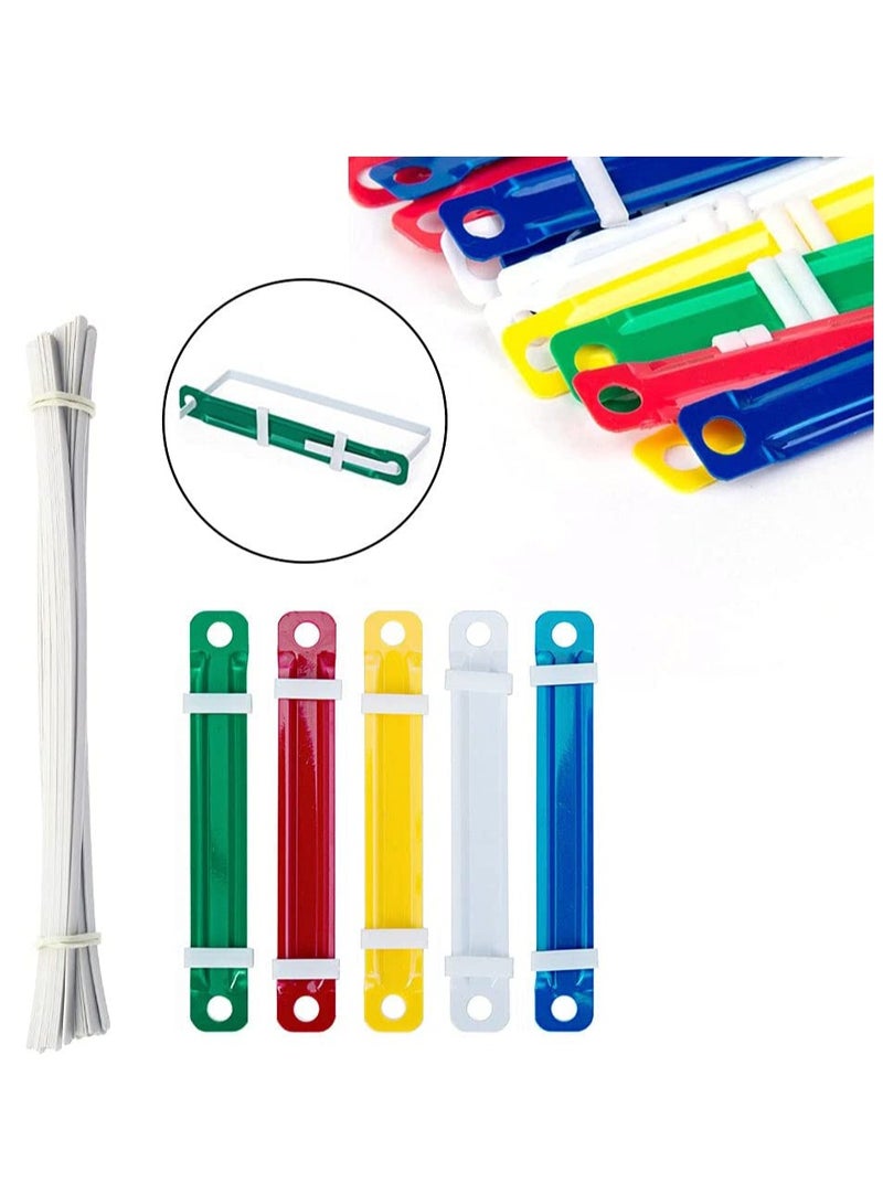 Colorful Double Hole Binding Clips 45 Pcs Durable Plastic Fasteners for Document Filing and Organization - Image 2