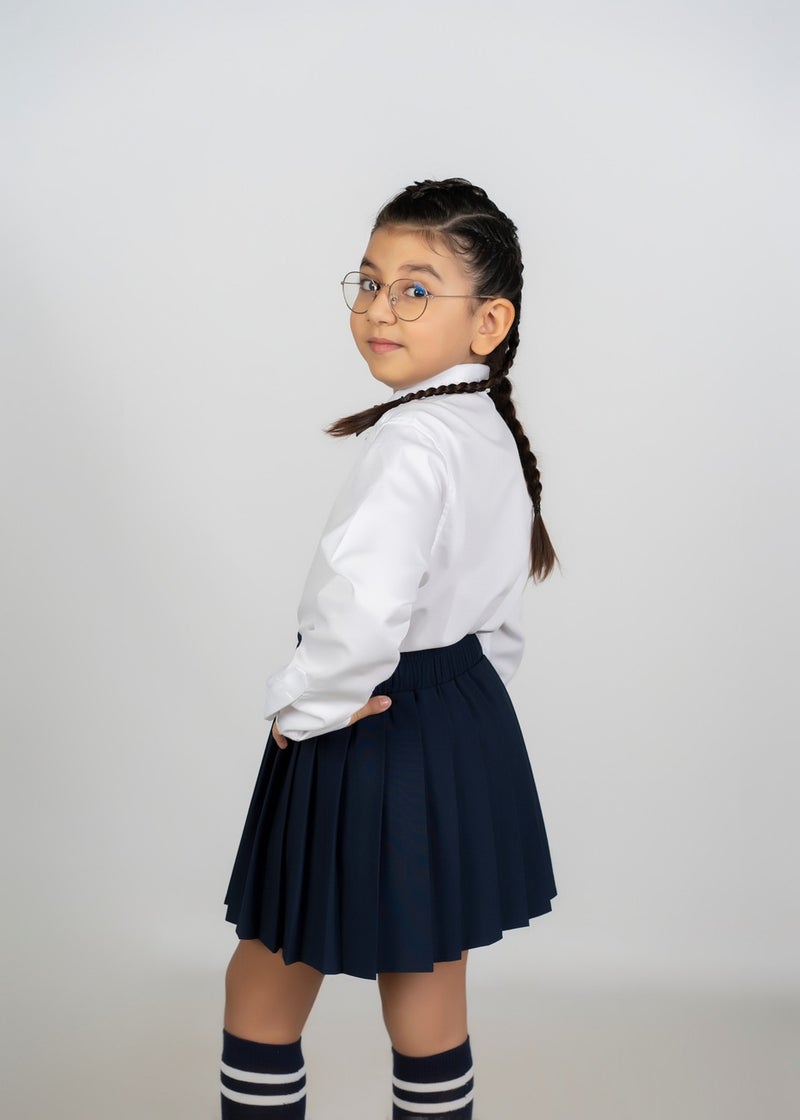 Belkızın Atölyesi Belkız's Workshop Mini Pleated Navy Blue Skirt  - Image 3