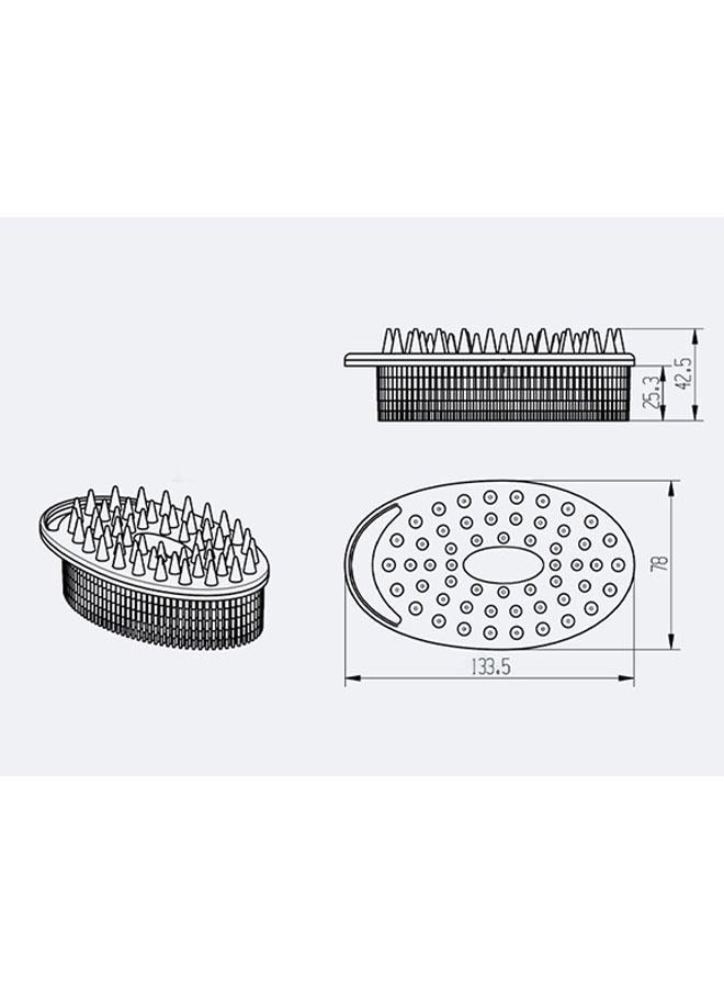 Loquat 2 In 1 Bath and Shampoo Brush  Soft Silicone Shower Body Scrub  Exfoliating Body Brush  Loofah Scalp Massager Brush Pink - Image 2